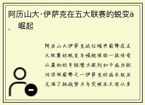 阿历山大·伊萨克在五大联赛的蜕变与崛起